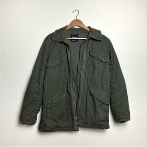 Madewell Military Utility Style Midi Coat Olive Size Small
